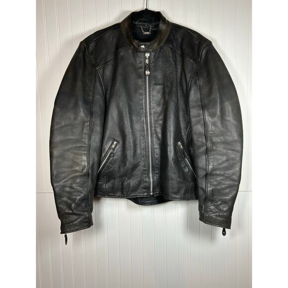 XPERT SPORT MOTORCYCLE BIKER genuine leather men’s JACKET size XL coloured back - Picture 2 of 16